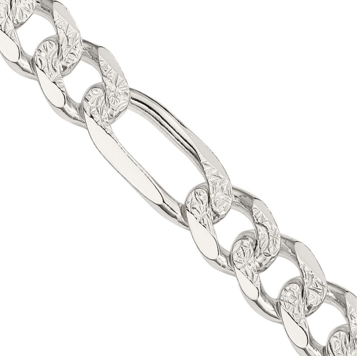 925 Sterling Silver 8mm Figaro Link Chain Necklace