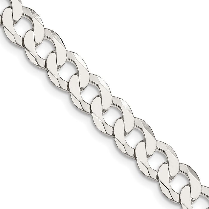 925 Sterling Silver 7.5mm Curb Link Chain Necklace