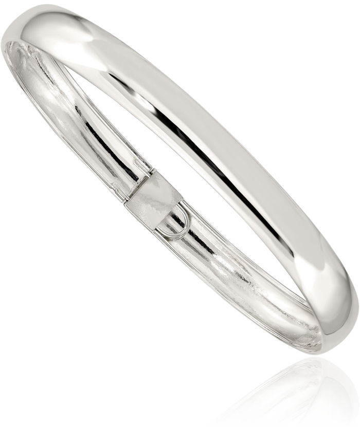 925 Sterling Silver 8mm Flexible Bangle Bracelet