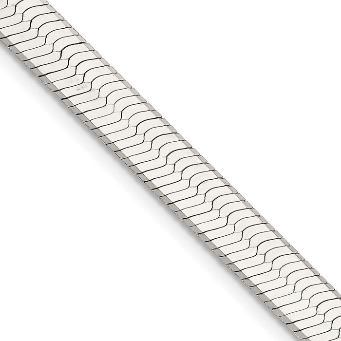 925 Sterling Silver 8mm Herringbone Chain Necklace