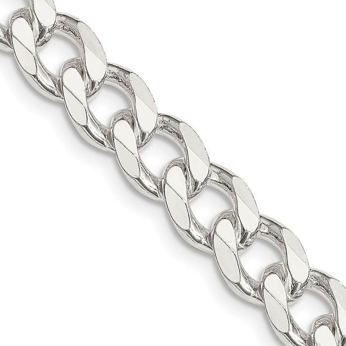 925 Sterling Silver 8.3mm Curb Link Chain Necklace