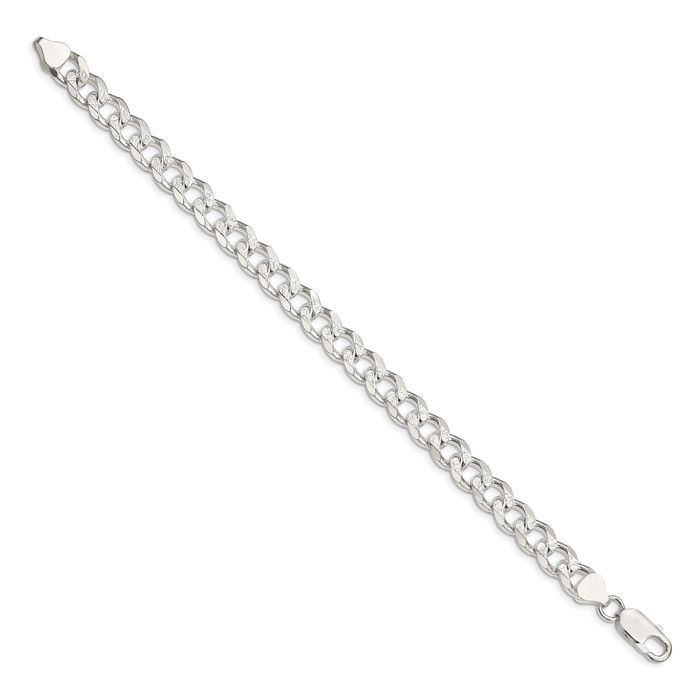 925 Sterling Silver 8.3mm Curb Link Chain Bracelet