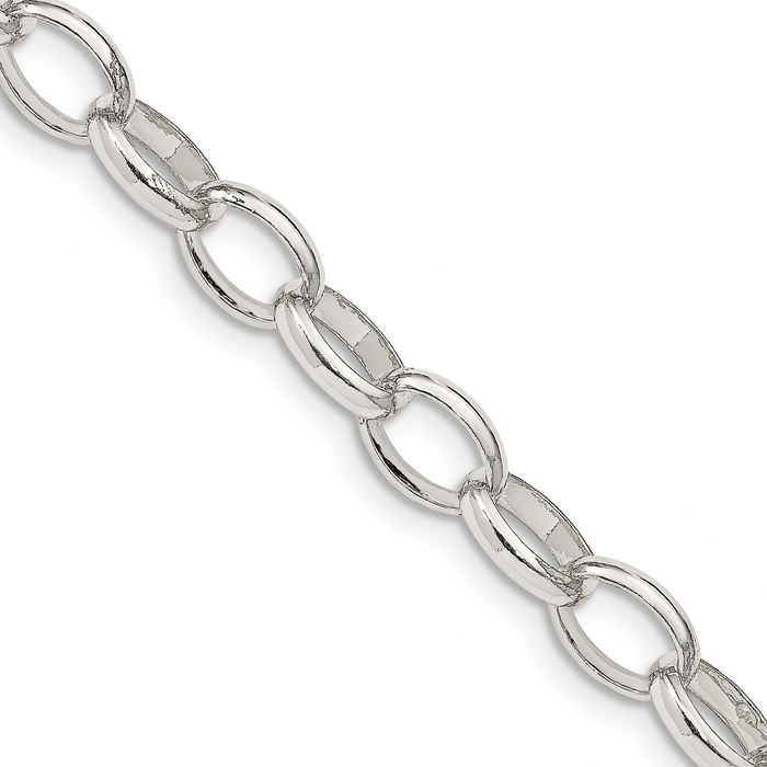 925 Sterling Silver 8mm Cable Rolo Link Chain Belcher Necklace