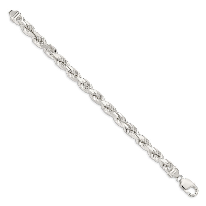 925 Sterling Silver 7.8mm Rope Chain Anklet Summer Beach Foot Ankle Bracelet