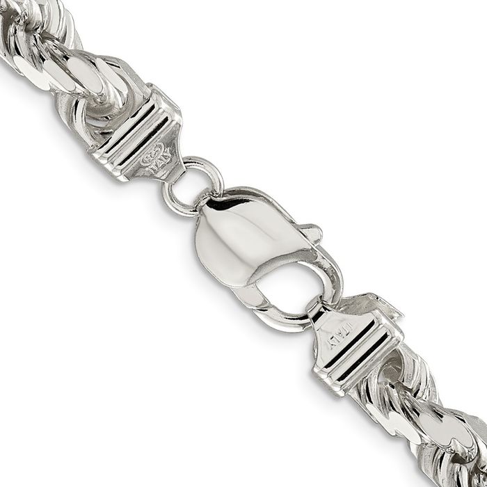 Collar de cadena de cuerda de plata de ley 925 de 7,8 mm - Imagen 9 de 42