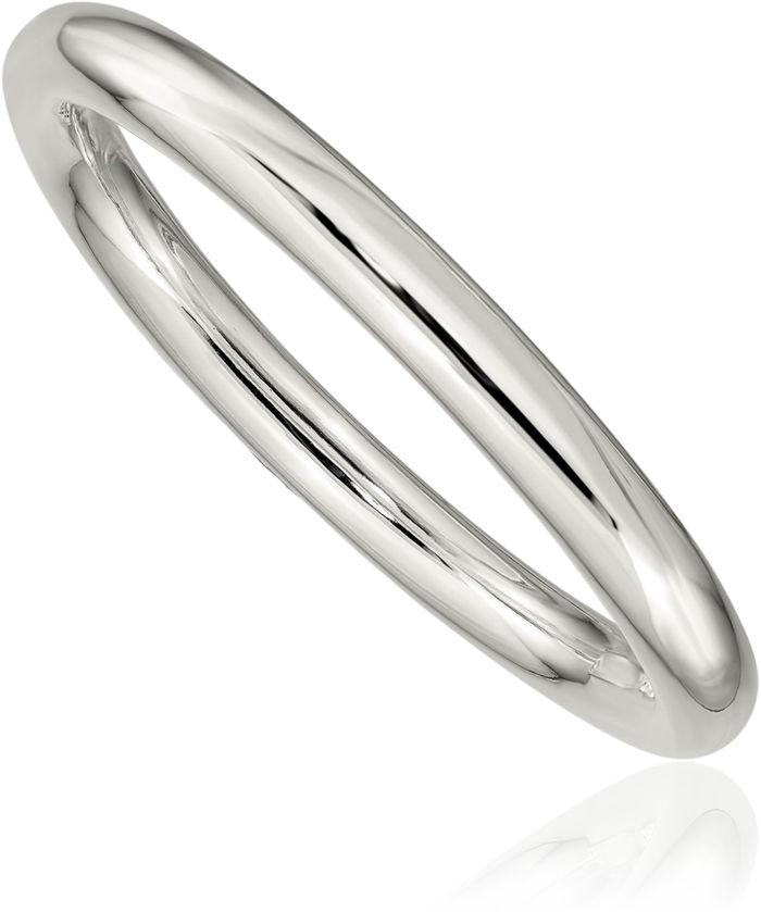 925 Sterling Silver 8mm Slip On Tube Bangle Bracelet