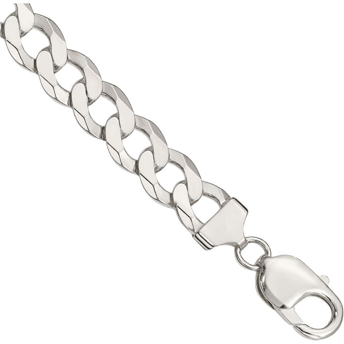 925 Sterling Silver 9.75mm Curb Link Chain Bracelet