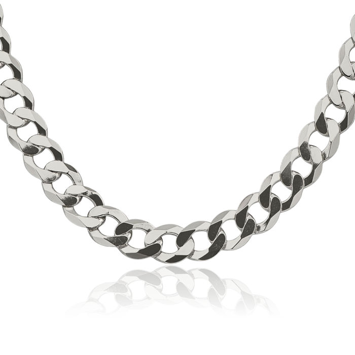 925 Sterling Silver 9.75mm Curb Link Chain Necklace