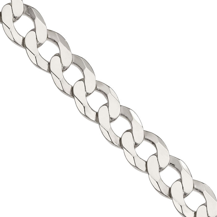 925 Sterling Silver 9.75mm Curb Link Chain Necklace