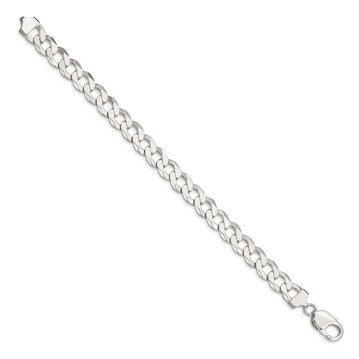 925 Sterling Silver 9.75mm Curb Link Chain Bracelet