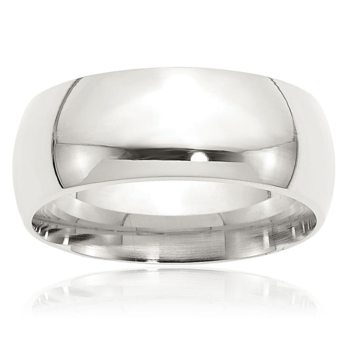 925 Sterling Silver 9mm Comfort Fit Plain Classic Wedding Band Ring