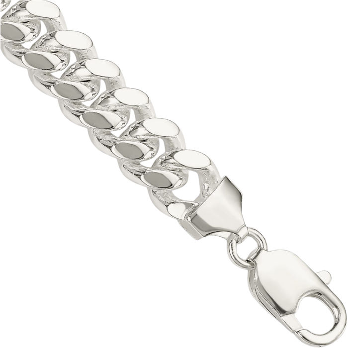 925 Sterling Silver 9mm Curb Link Chain Bracelet