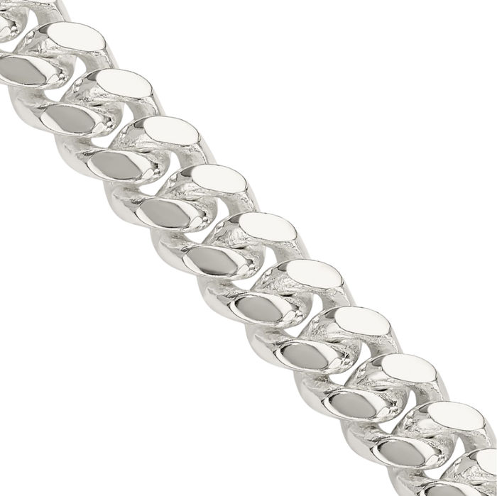 925 Sterling Silver 9mm Curb Link Chain Necklace