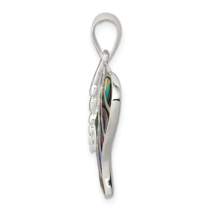 925 Sterling Silver Abalone Butterfly Wings Necklace Chain Pendant Charm