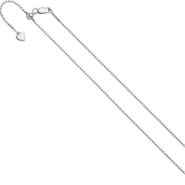 925 Sterling Silver Adjustable 1.3mm Box Link Chain Necklace