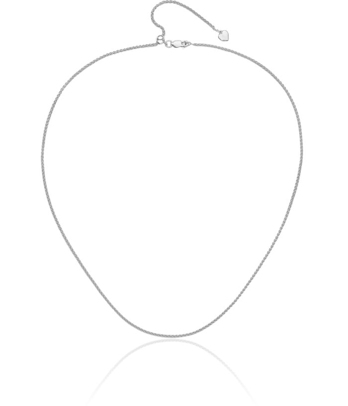 Amazon.com: FB Jewels Leslie 1.6mm Sterling Silver Adjustable Spiga Chain Necklace, 22 Inch main image 2