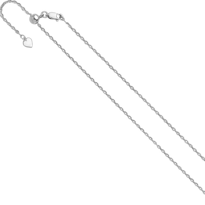 925 Sterling Silver Adjustable 2mm Cable Rolo Link Chain Belcher Necklace