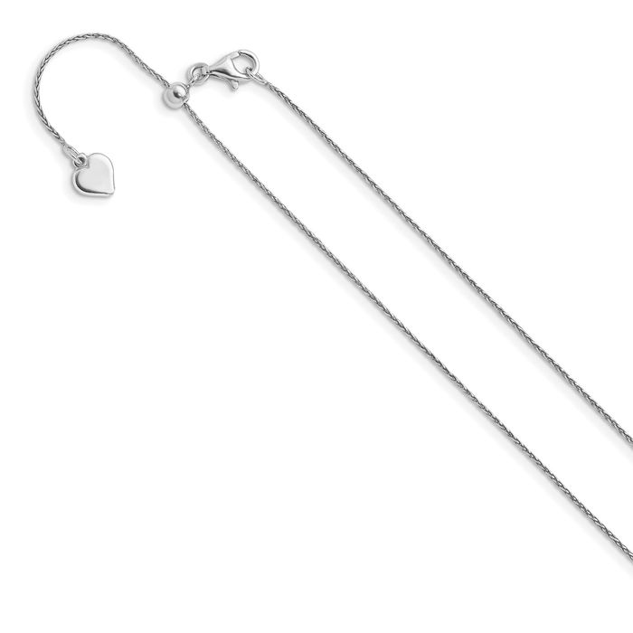 925 Sterling Silver Adjustable 0.75mm Spiga Wheat Link Chain Necklace