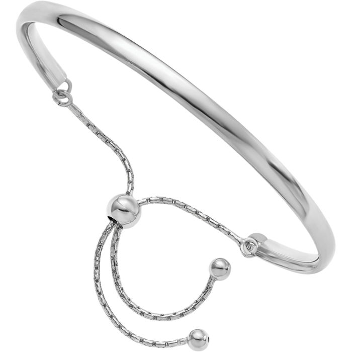 925 Sterling Silver Adjustable Bangle Bracelet