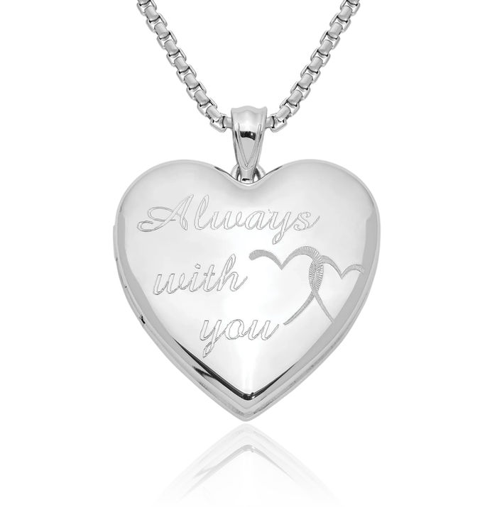 925 Sterling Silver Always You Ash Holder Heart Personalized Photo Locket Cremation Necklace Memorial Charm Urn Pendant