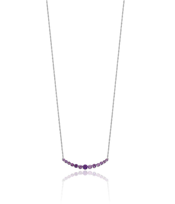 925 Sterling Silver Purple Amethyst Pendant Necklace