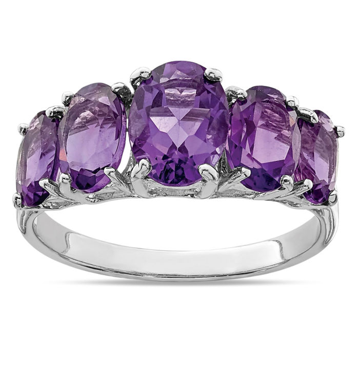 Purple Beauty top authentic Amethyst 18k Gold over .925 Sterling Silver Ring size 8