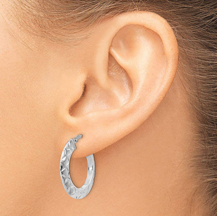 925 Sterling Silver Medium Hoop Earrings
