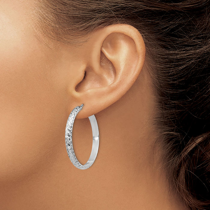 925 Sterling Silver Medium Hoop Earrings