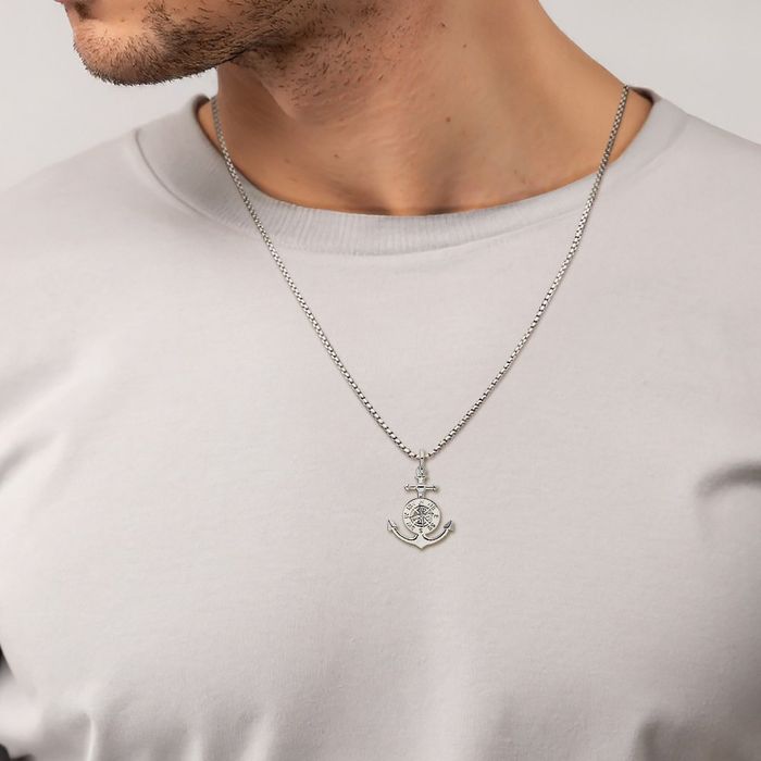 美品　vasco ANCHOR COMPASS NECKLACE SILVER 美品 vasco ANCHOR COMPASS NECKLACE SILVER Men's Compass