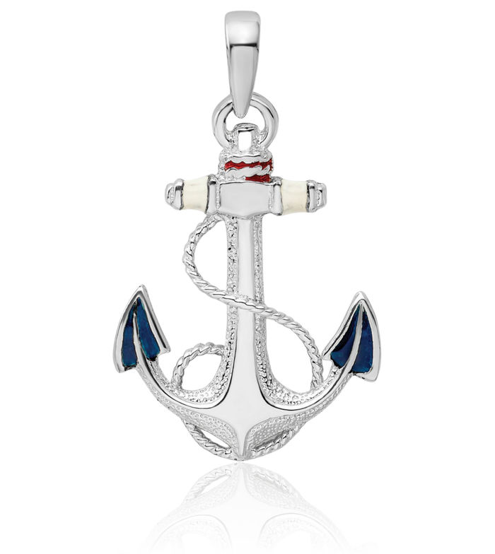 925 Sterling Silver Anchor Mariner Rope Necklace Nautical Charm Pendant