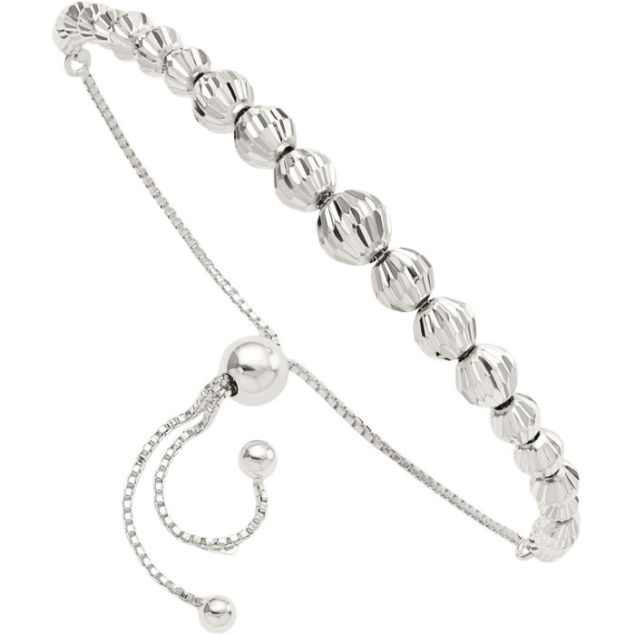 925 Sterling Silver Beaded Ball Adjustable Wrap Bracelet