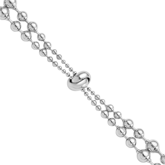 925 Sterling Silver Beaded Ball Chain Bracelet