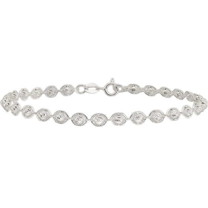 925 Sterling Silver Beaded Ball Chain Bracelet