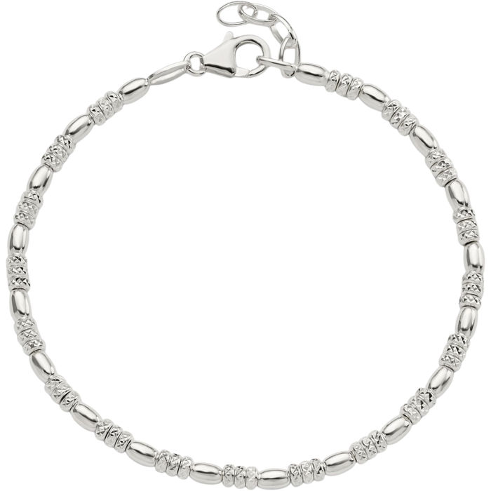 925 Sterling Silver Beaded Ball Chain Bracelet