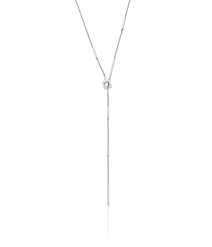 925 Sterling Silver Bar Adjustable Chain Necklace