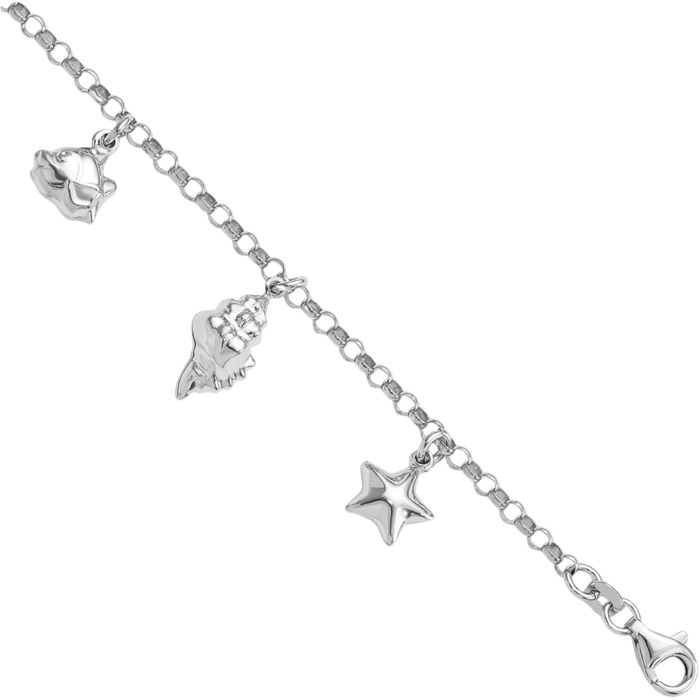 925 Sterling Silver Beach Charm Bracelet