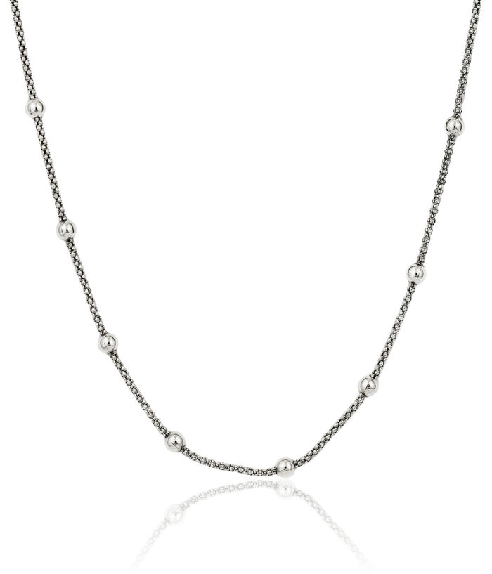 925 Sterling Silver Bead Ball Chain Necklace