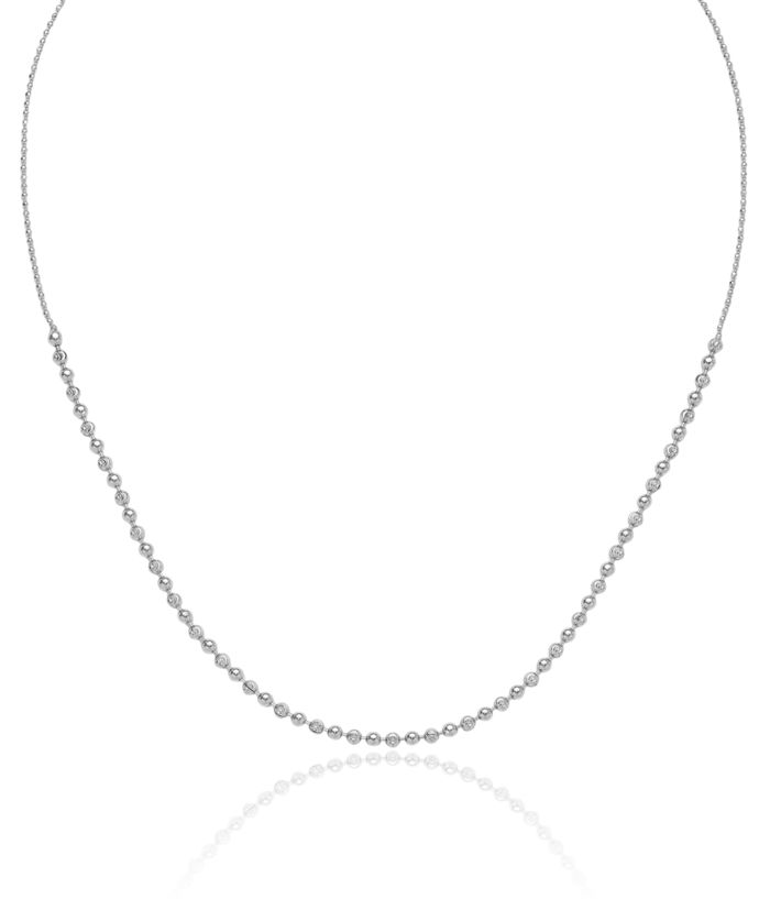 925 Sterling Silver Bead Ball Chain Necklace