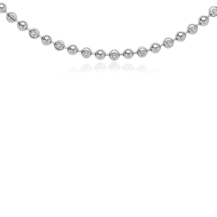 925 Sterling Silver Bead Ball Chain Necklace