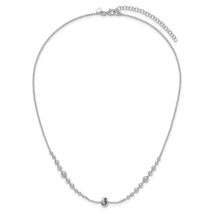 925 Sterling Silver Bead Ball Chain Necklace