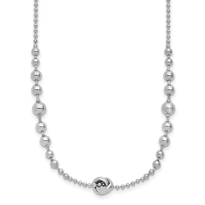 925 Sterling Silver Bead Ball Chain Necklace