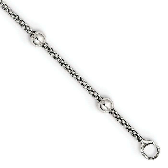 925 Sterling Silver Bead Ball Chain Necklace