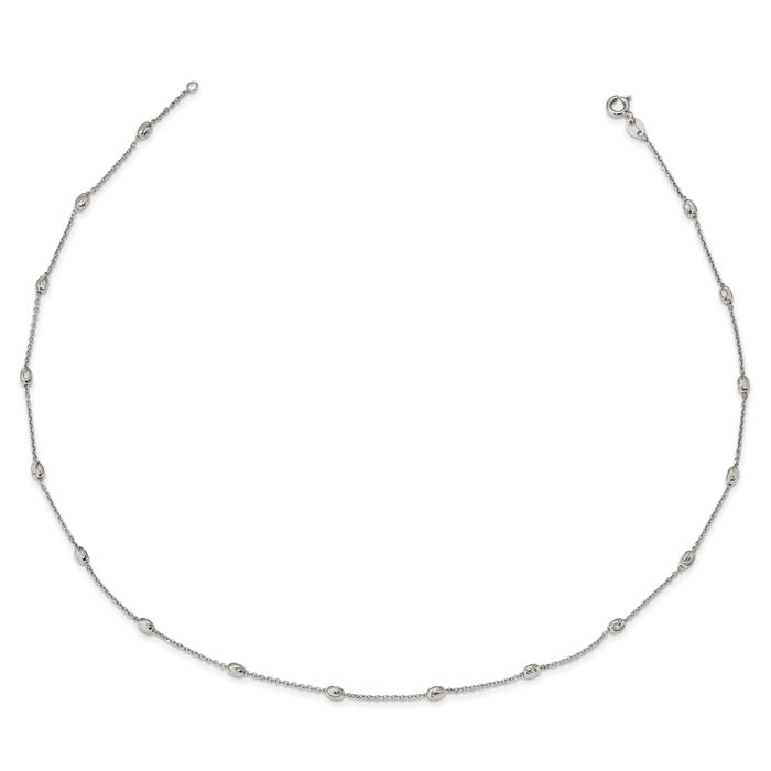 925 Sterling Silver Bead Ball Chain Necklace