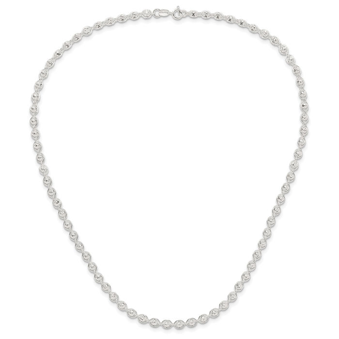 925 Sterling Silver Bead Ball Chain Necklace