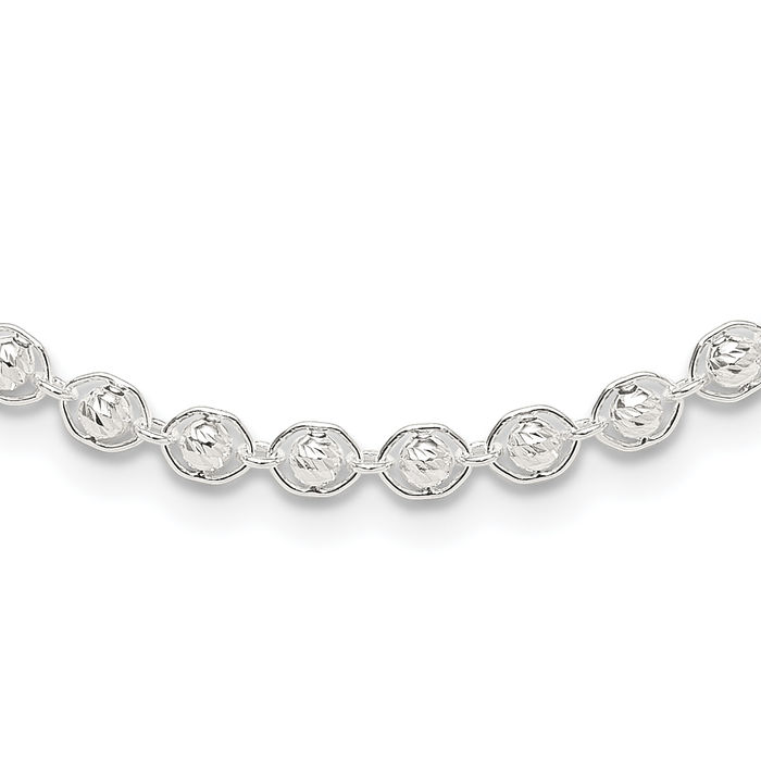 925 Sterling Silver Bead Ball Chain Necklace