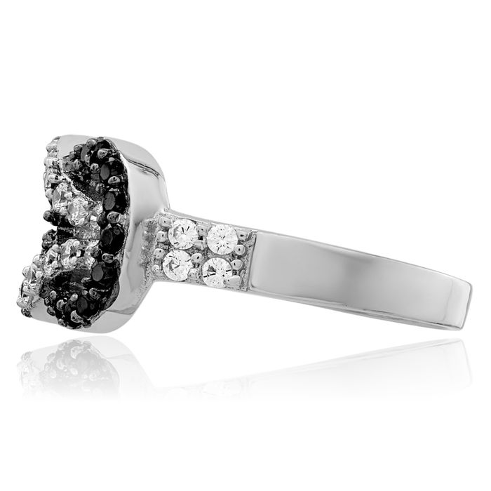 Sterling silver Black CZ knot ring Sterling silver Black CZ knot ring