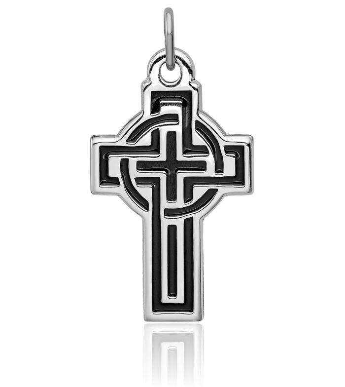 925 Sterling Silver Black Heart Irish Claddagh Celtic Iona Holy Cross Necklace Religious Chain Pendant Jesus Christ Charm Jewelry