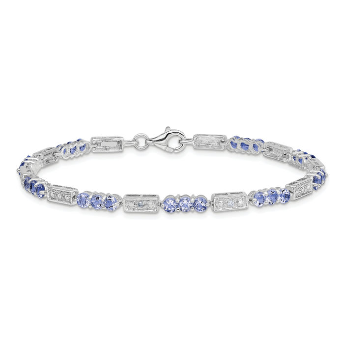 Stunning 925 Sterling Silver good Tanzanite Bracelet