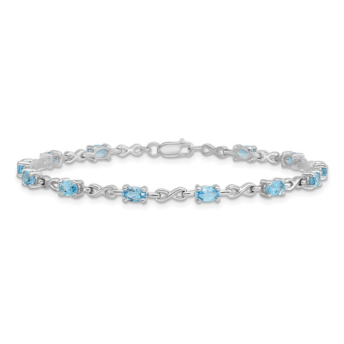 Stunning 925 Sterling Silver Blue Topaz shops Bracelet