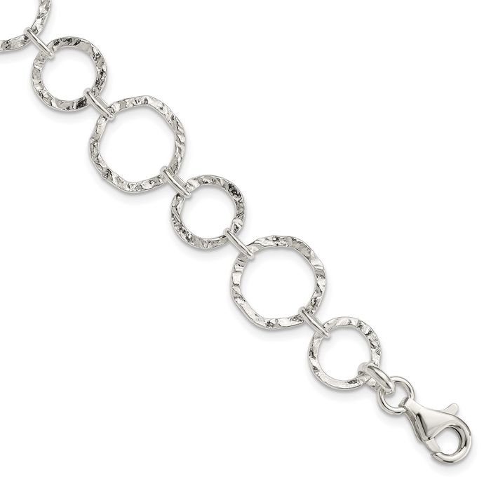 925 Sterling Silver Single Link Chain Charm Bracelet